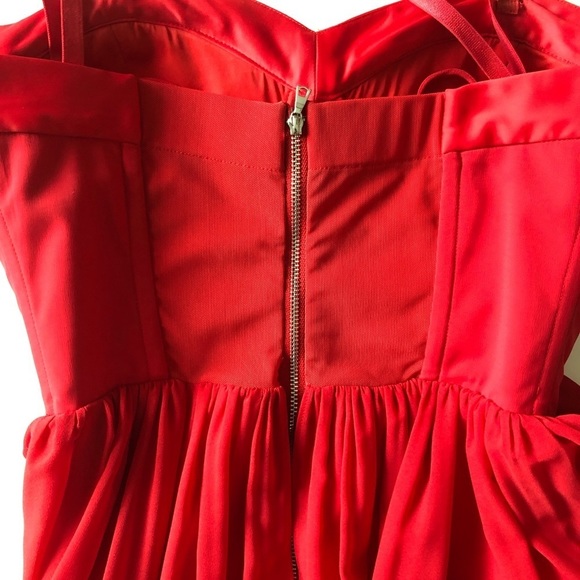 ERIN Anthropologie red dress strapless prom - Picture 7 of 13